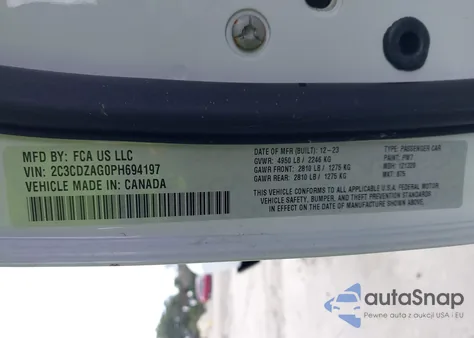 2023 Dodge Challenger Sxt из США, поврежденный, VIN 2C3CDZAG0PH694197